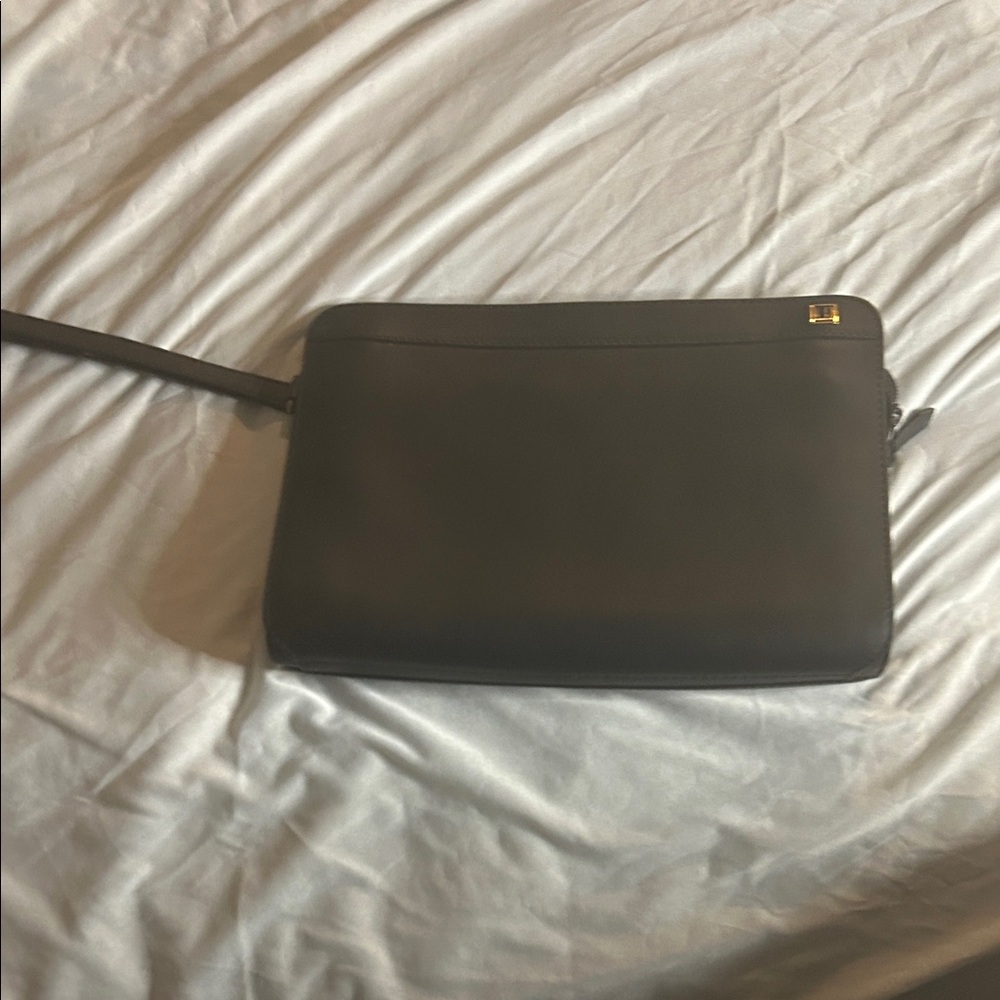 Dunhill Black Leather Zip-Around Clutch Pouch Document Case